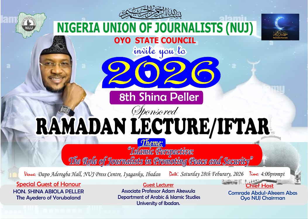 Shina Peller, NUJ Set for 8th Annual Ramadan Lecture, Iftar in Ibadan