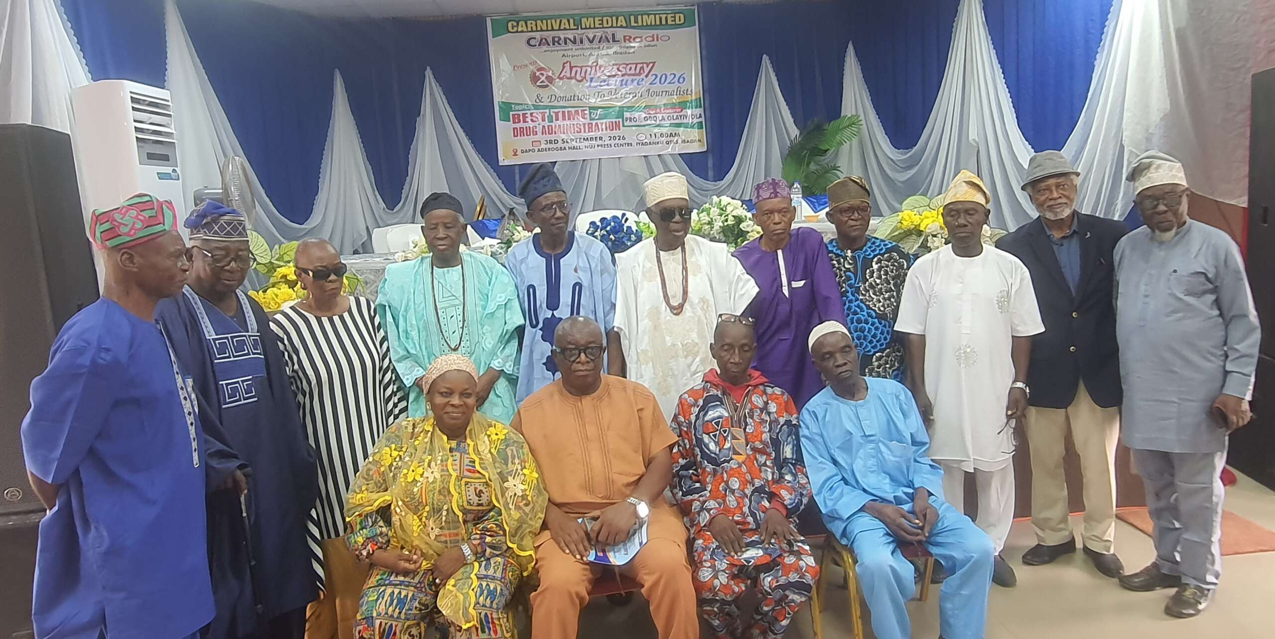 Carnival Radio Celebrates 2nd Anniversary, Supports 17 Oyo Veteran Journalists with ₦100,000 Each